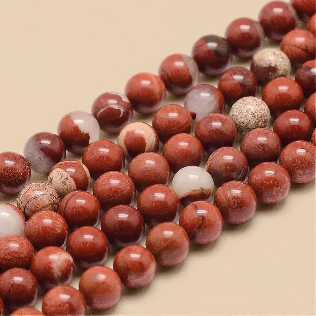 Natural Red Jasper Beads 1A - 4mm to 10mm