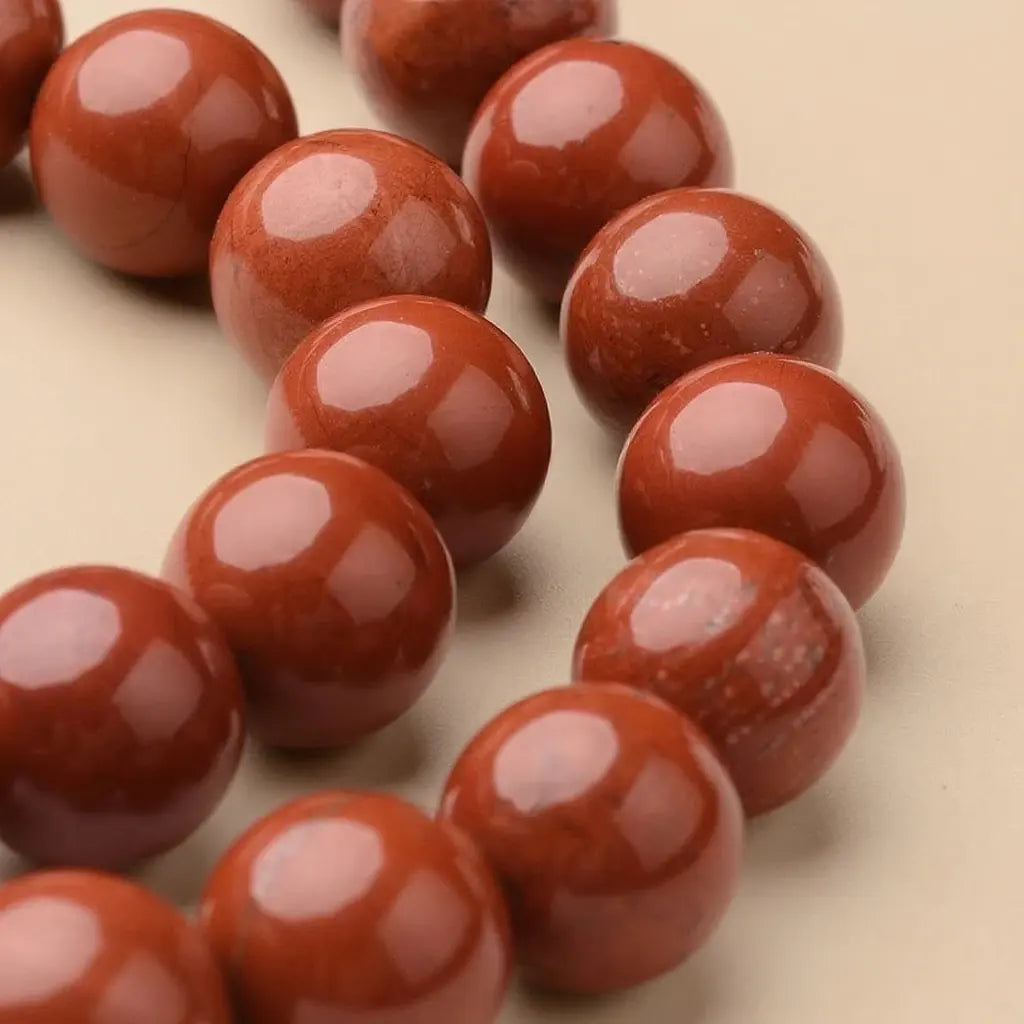5A Natural Red Jasper Beads - 4mm to 10mm