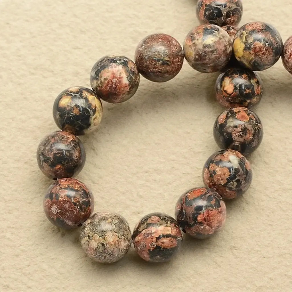 Natural Red Leopard Skin Jasper Beads - 4mm to 10mm