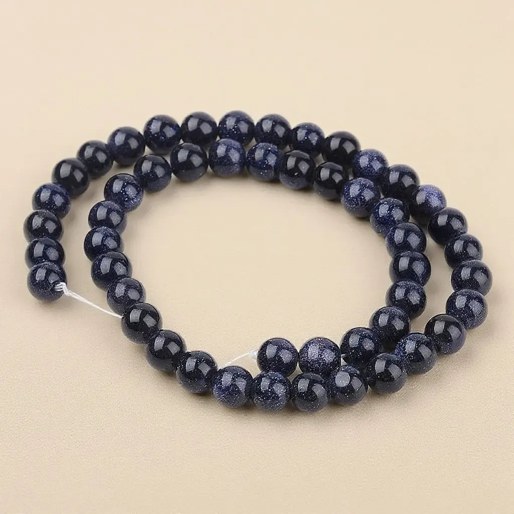 Perles Chapelets en sandstone bleu synthétique - 4 mm à 10 mm