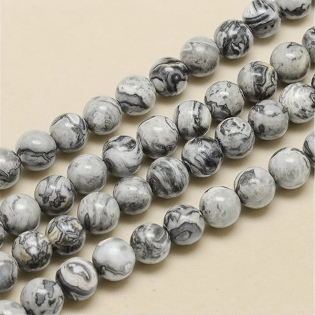 Natural Picasso Jasper Beads - 4mm to 10mm