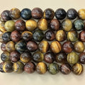 Natural Tiger's Eye Beads 3 Colors 3A - 4mm to 10mm