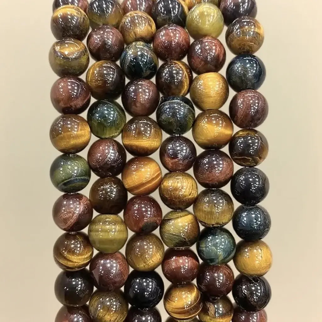 Natural Tiger's Eye Beads 3 Colors 3A - 4mm to 10mm