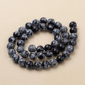 Natural Obsidian Snowflake Rosary Beads - 4mm to 10mm