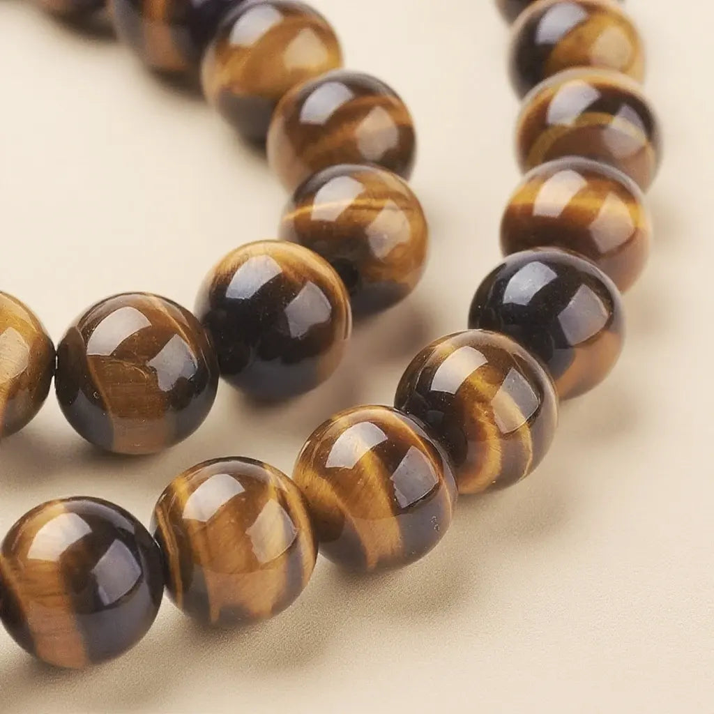 5A Natural Tiger's Eye Beads - 8mm