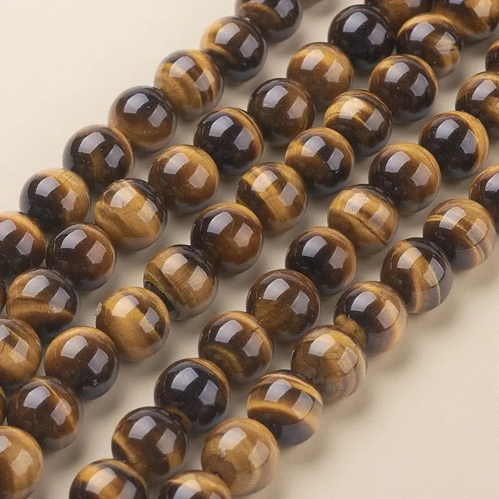 5A Natural Tiger's Eye Beads - 8mm
