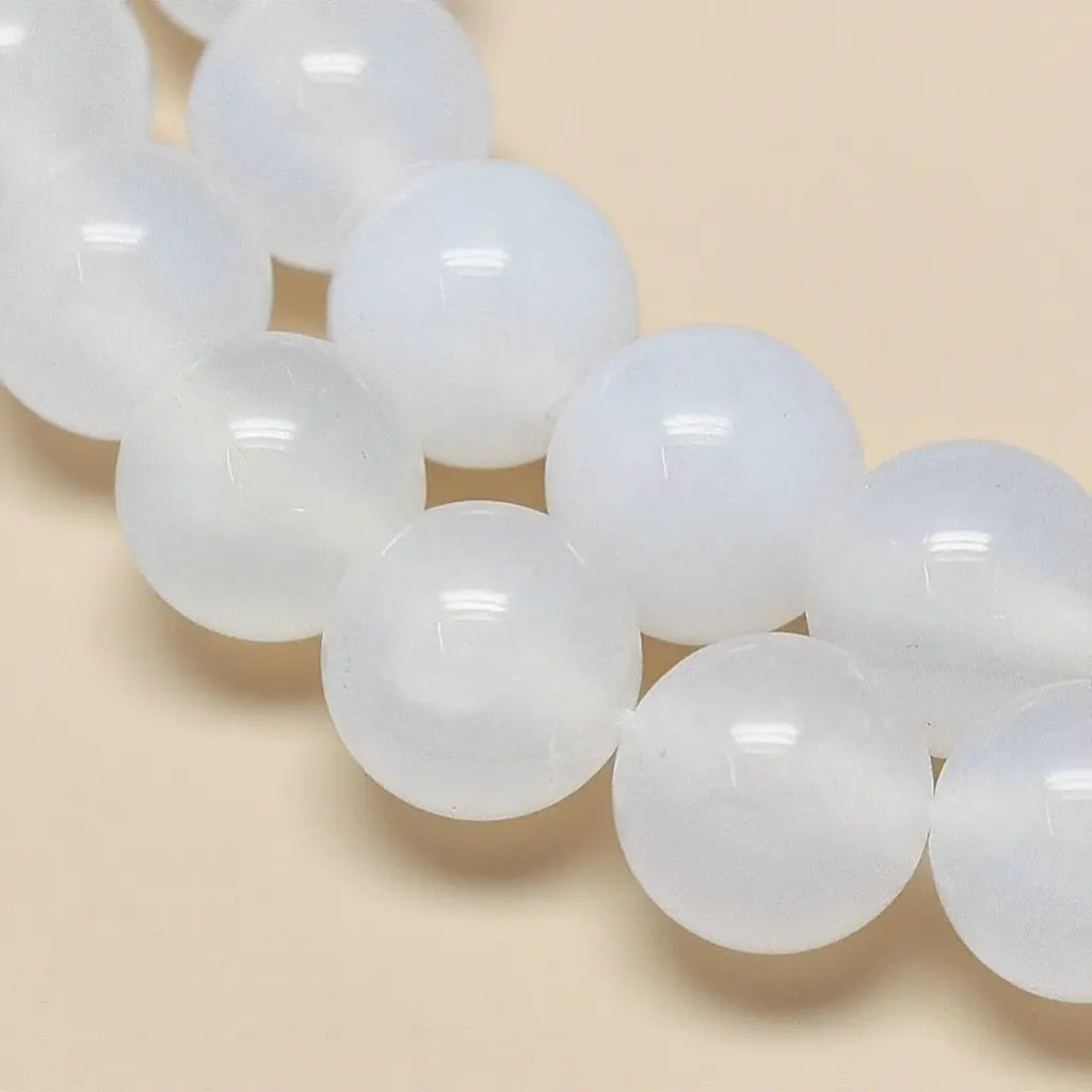 7A Grade Natural White Agate Beads - 4mm 6mm 8mm 10mm