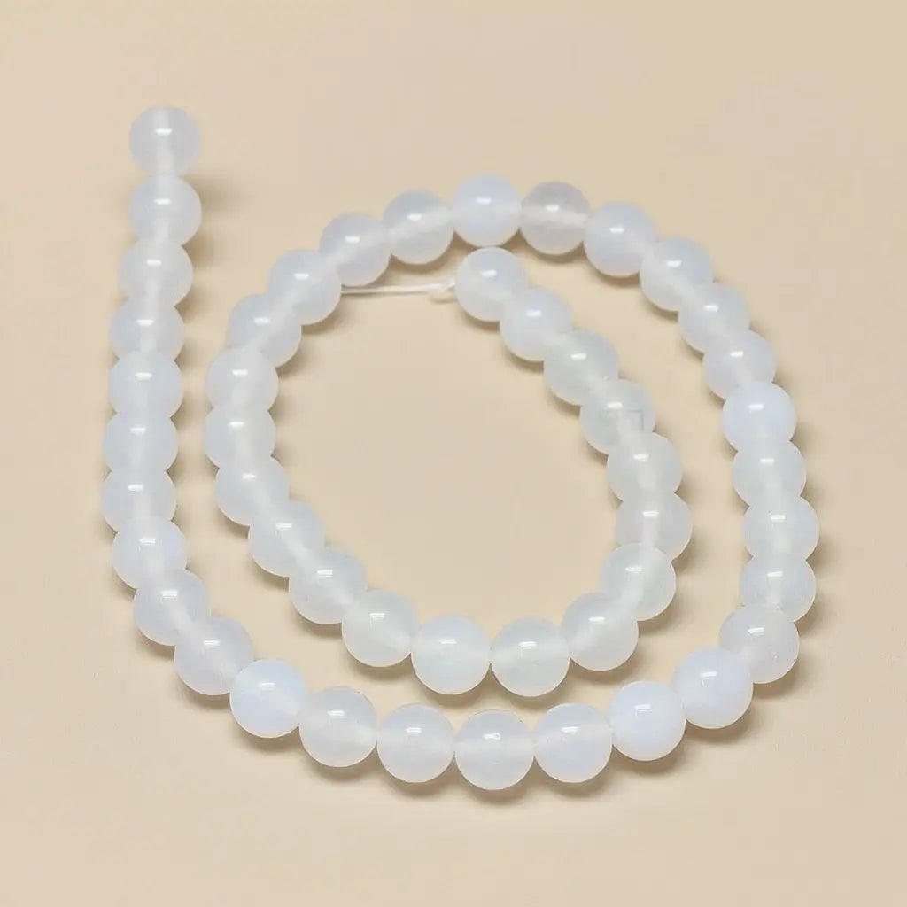 7A Grade Natural White Agate Beads - 4mm 6mm 8mm 10mm