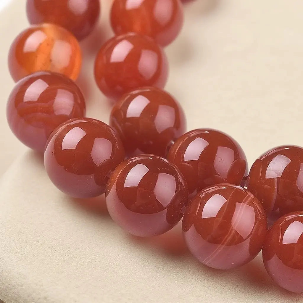 Perles chapelets en agate rouge naturelle - 4 mm 6 mm 8 mm 10 mm