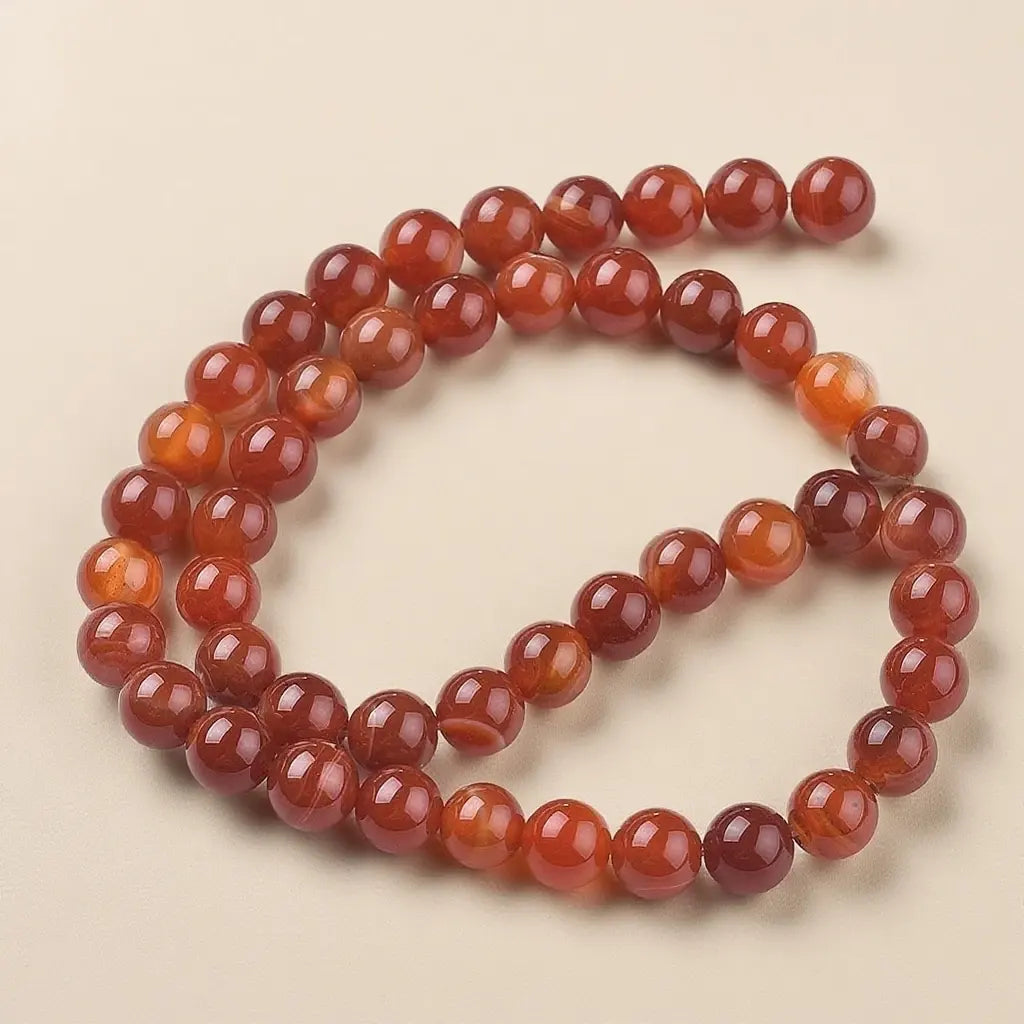 Perles chapelets en agate rouge naturelle - 4 mm 6 mm 8 mm 10 mm