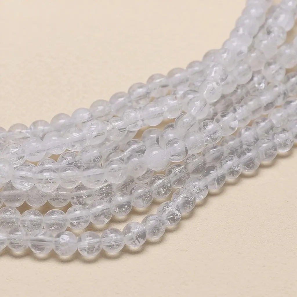 Natural round rock quartz beads 1A quality - 4mm 6mm 8mm 10mm