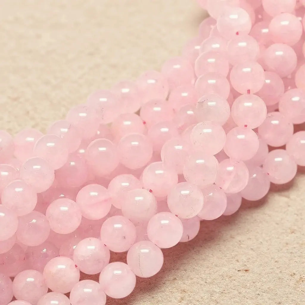 Natural rose quartz round beads - 4mm 6mm 8mm 10mm