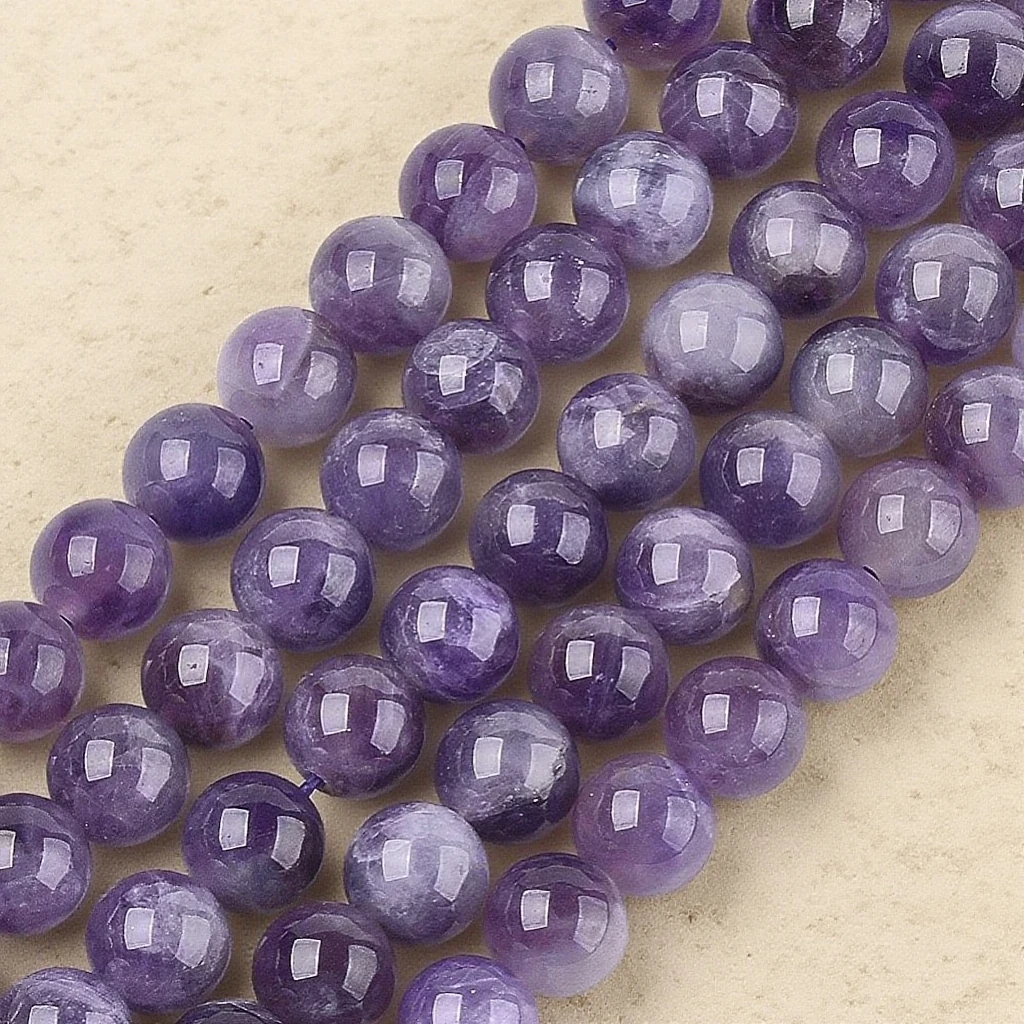 Natural 3A quality "dream" amethyst beads - 6mm 8mm 10mm