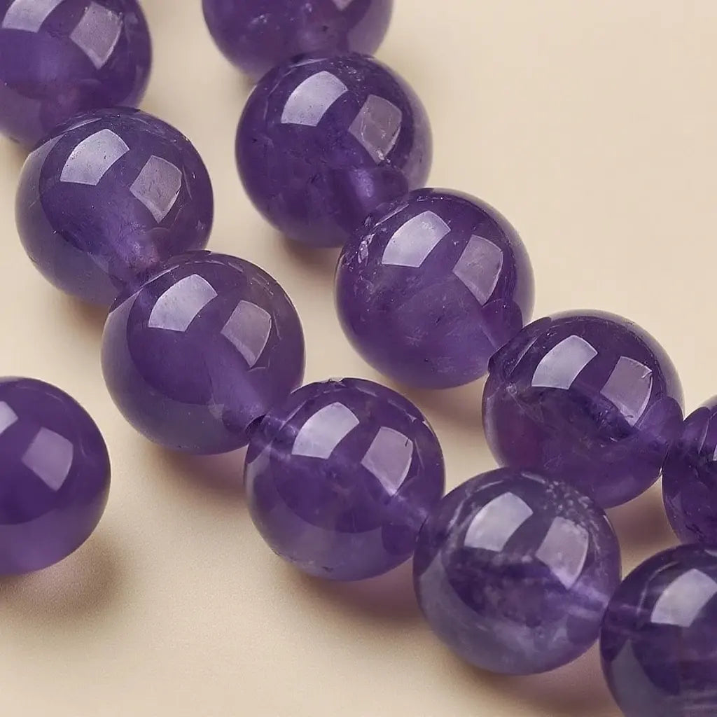 Natural amethyst beads, grade 3A - 4mm, 6mm, 8mm, 10mm