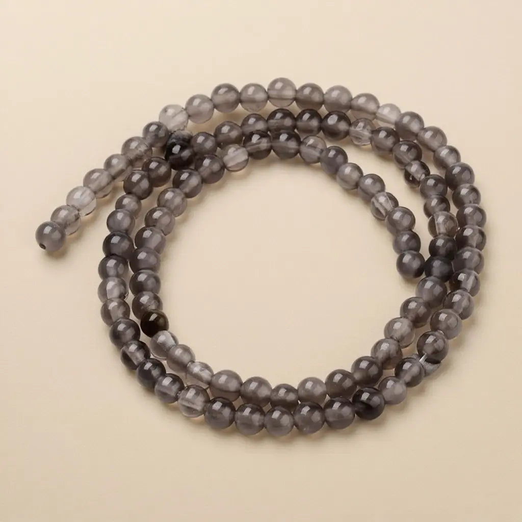 Natural Icy Obsidian Beads - 4mm 6mm 8mm 10mm