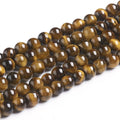 Perles Œil de Tigre naturel qualité 1A – Rondes 4mm à 10mm