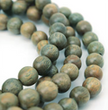Perles en bois de santal vert rondes naturelles - 6 mm 8 mm