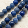 Perles Brins d'aventurine bleue - 4 mm à 10 mm