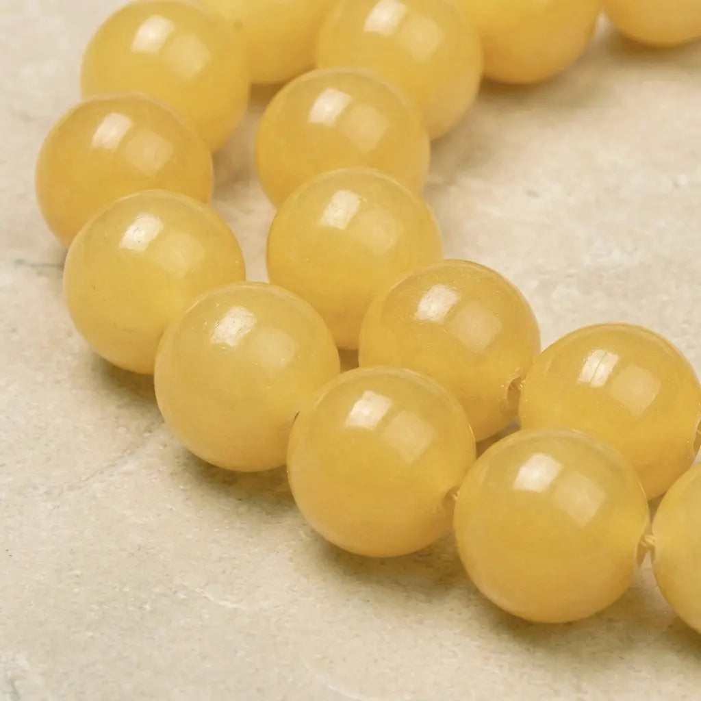 3A Yellow Jade Strand Beads - 4 mm to 10 mm