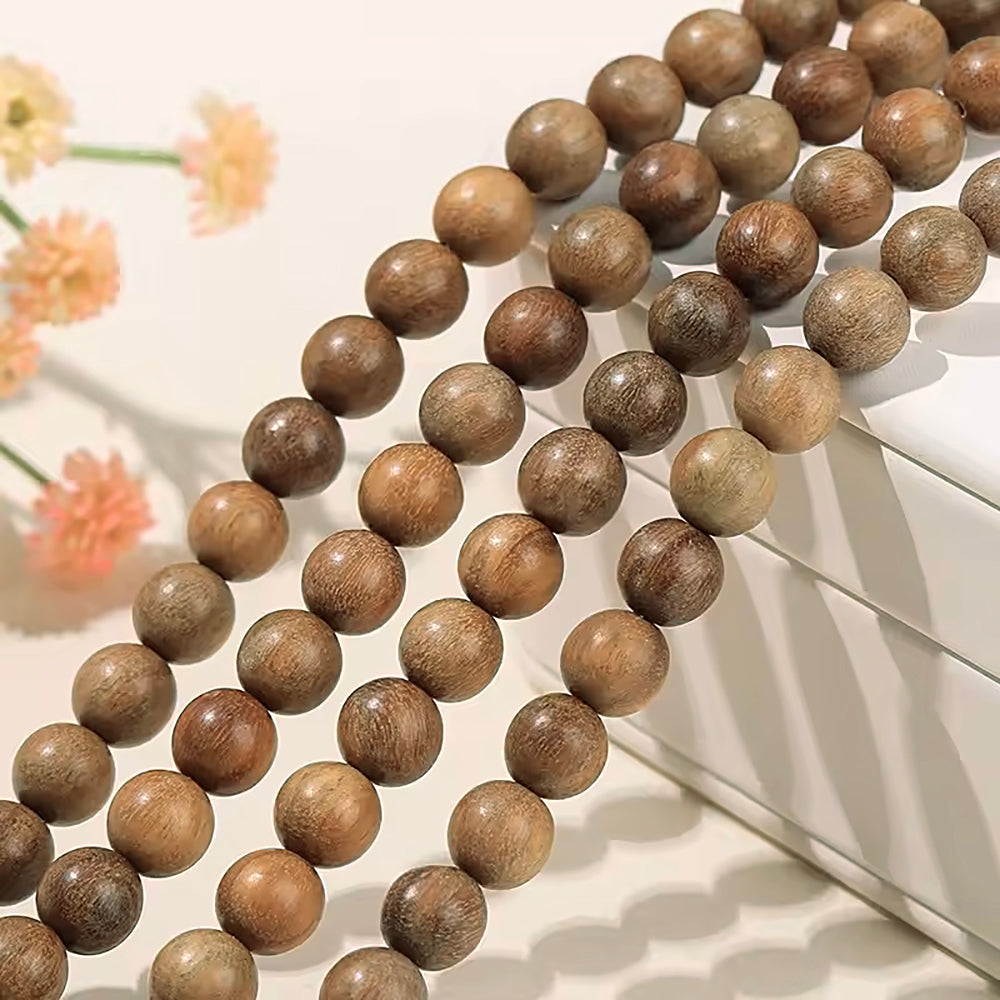 Natural Round Sandalwood Beads - 6mm 8mm 10mm