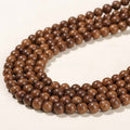 Perles en bois de santal soie or rondes naturelles - 6 mm 8 mm 10mm