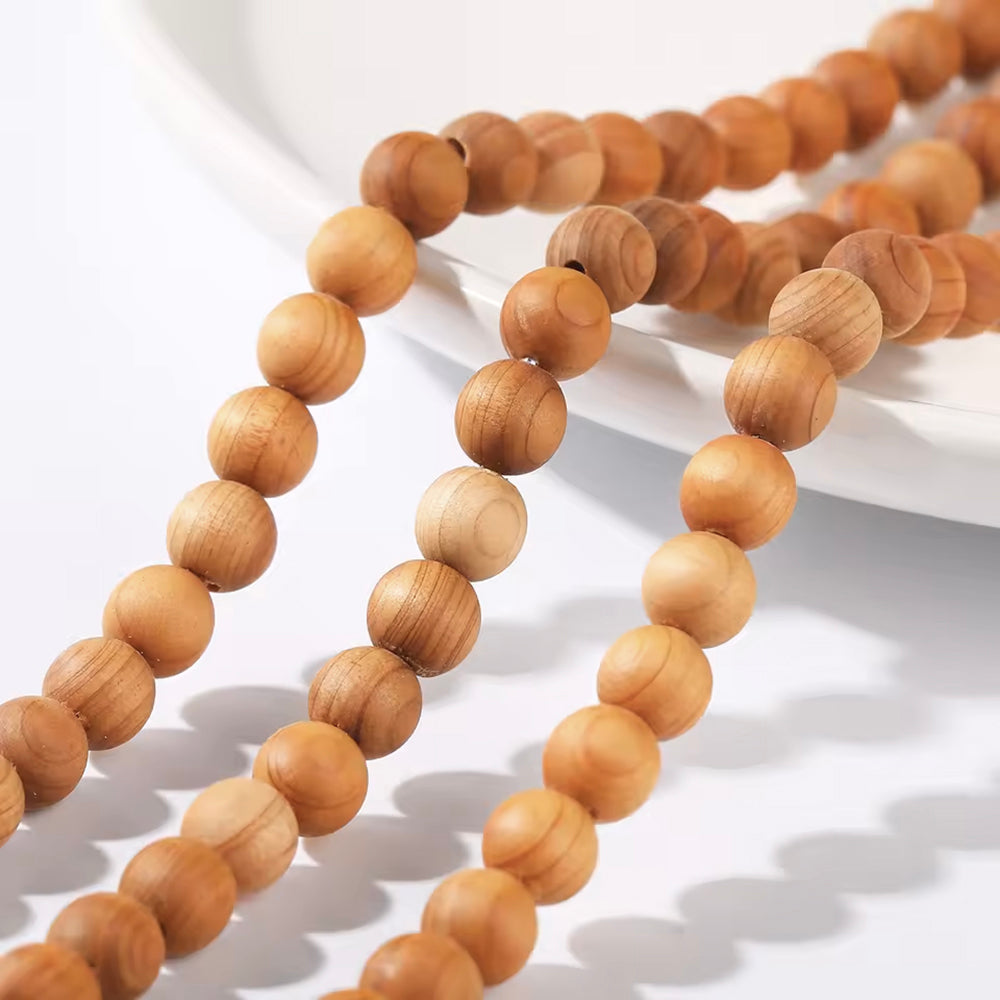 Natural Round Thuya Wood Beads - 6mm 8mm 10mm