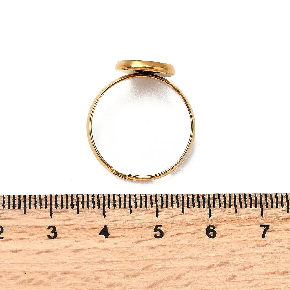 Bague réglable en acier inoxydable 304 – Plateau rond 10mm – Lot de 20 pcs