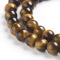 Perles chapelets en œil de tigre qualité 3A 4mm à 10mm