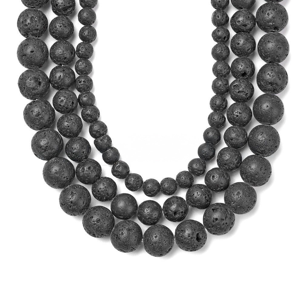 Natural Round Lava Stone Beads - 4mm 6mm 8mm 10mm