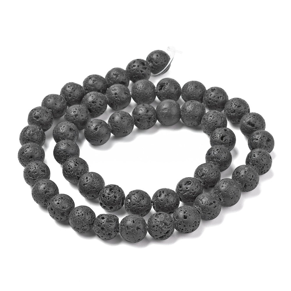 Natural Round Lava Stone Beads - 4mm 6mm 8mm 10mm