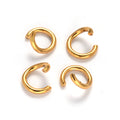 304 Stainless Steel Open Jump Rings, Gold Plated, 5x0.8mm, about 200pcs