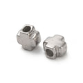 304 Stainless Steel Beads, Cross, Steel Color, 4x4x2.5mm, Hole: 1.4mm, 20pcs/lot