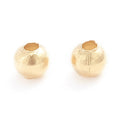 304 Stainless Steel Tarnish Resistant Gold Tone Round Hollow Beads, 2x2mm, Hole: 0.8mm, about 500pcs/lot