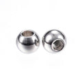 304 Stainless Steel Tarnish Resistant Round Beads, Stainless Steel Color, 5x4mm, Hole: 2mm, about 200 pcs/lot