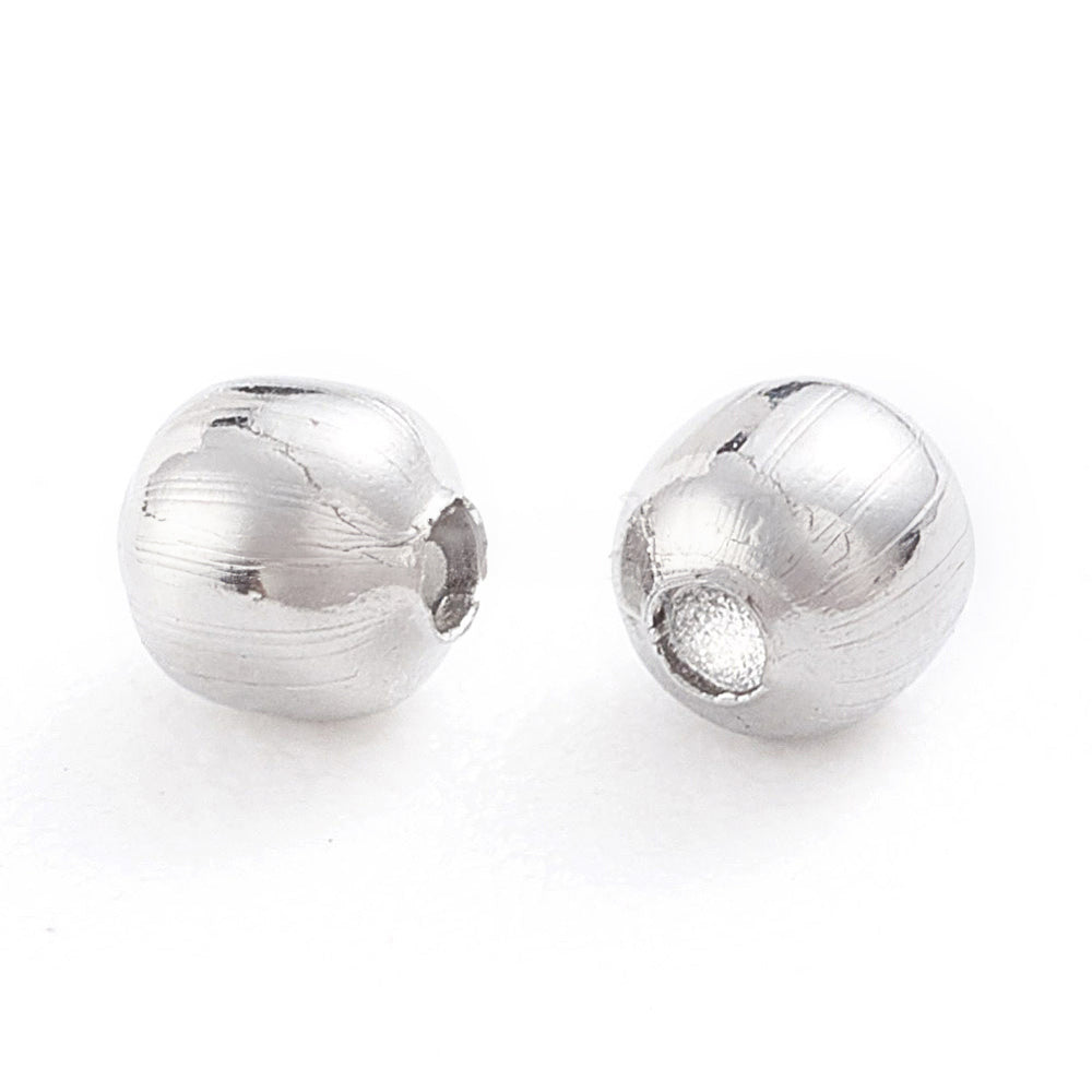 304 Stainless Steel Beads, Round and Hollow, Stainless Steel Color, 2x2mm, Hole: 0.8mm, about 1000 pcs/lot