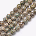 Tibetan Style DZI Agate 3-Eyed Beads - 8 mm