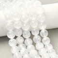Perles en sélénite rondes naturelles qualité 5A - 6 mm 8 mm 10mm