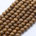 Perles en bois de wengé rondes naturelles - 6 mm 8 mm 10mm