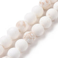 Perles en magnésite rondes naturelles - 6mm 8mm 10mm
