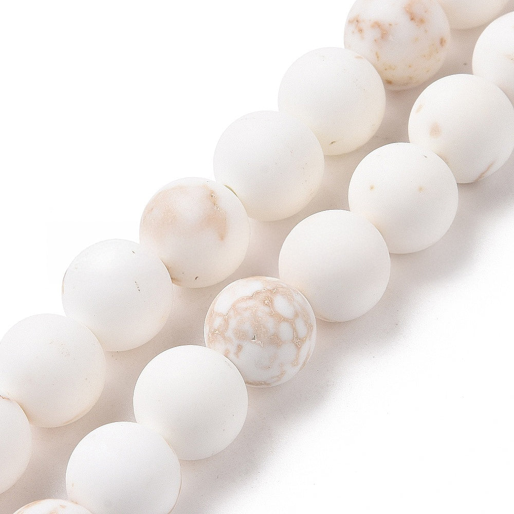 Perles en magnésite rondes naturelles - 6mm 8mm 10mm