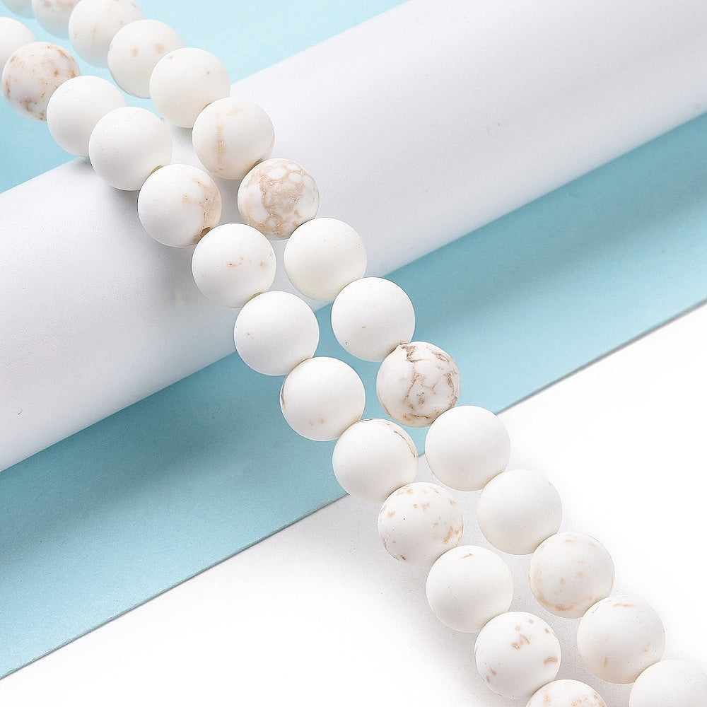 Natural Round Magnesite Beads - 6mm 8mm 10mm