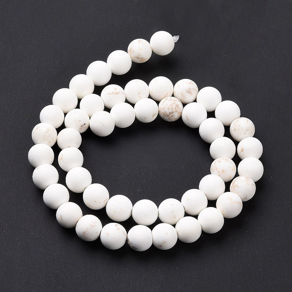 Natural Round Magnesite Beads - 6mm 8mm 10mm
