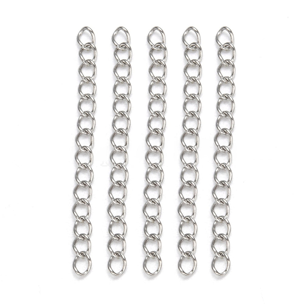 304 Stainless Steel Tarnish Resistant Ended Chains, 40x3mm, 200 Pieces