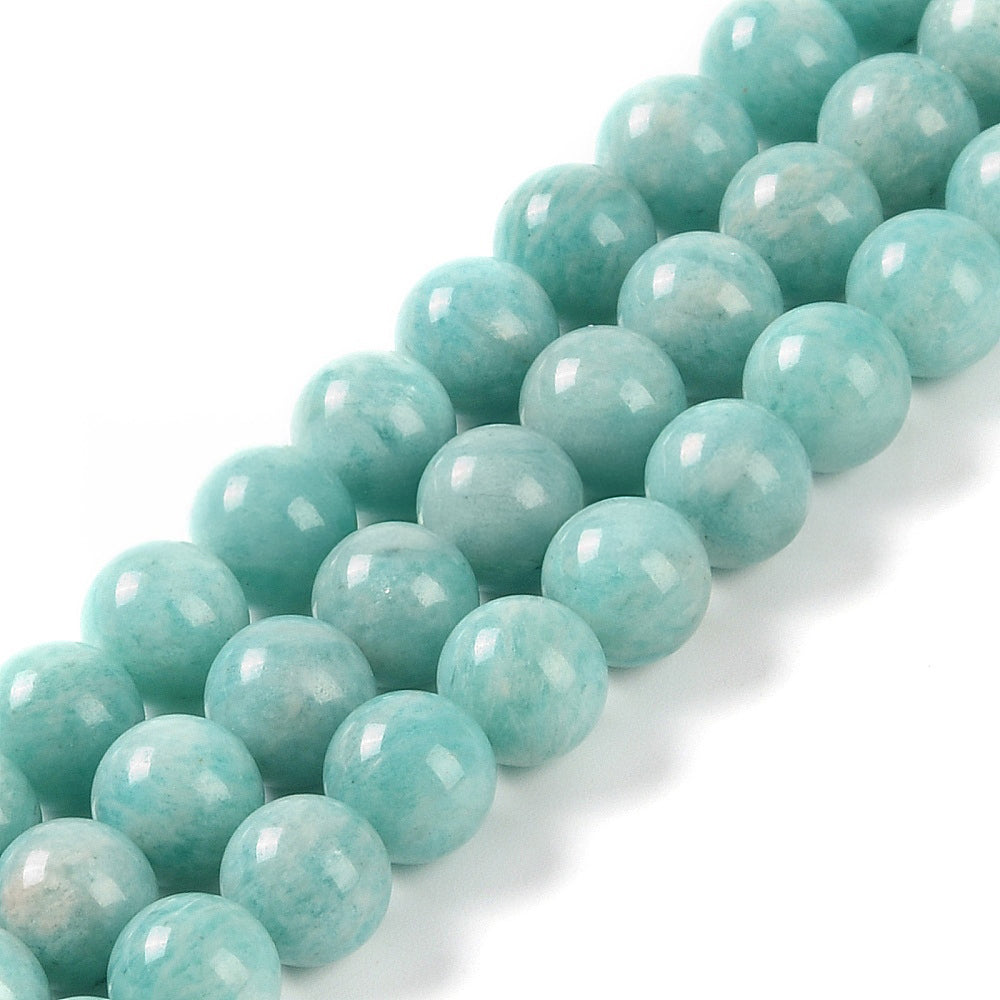 Perles en amazonite rondes naturelles qualité 3A - 4 mm 6 mm 8 mm