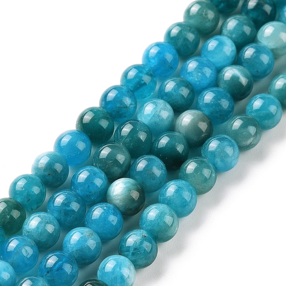 Natural apatite round beads 3A quality - 6 mm 8 mm
