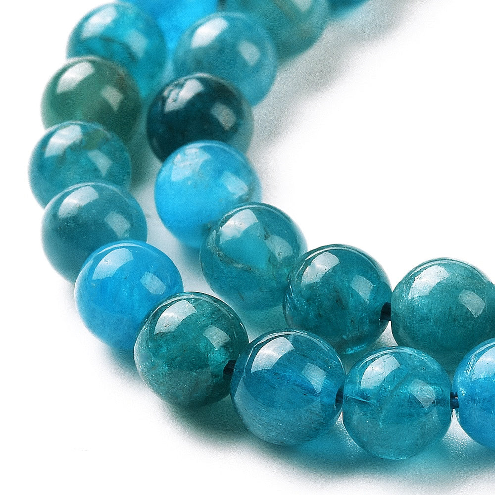 Natural apatite round beads 3A quality - 6 mm 8 mm