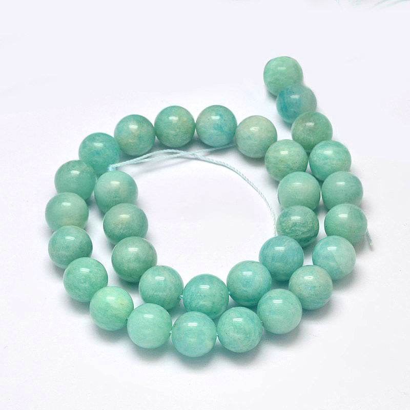 Perles en amazonite rondes naturelles qualité 5A - 6 mm 8 mm