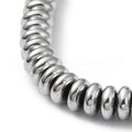 Perles Brins d'hématite synthétique disque, couleur platine, 6x2,5mm