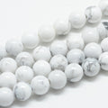 Perles en howlite rondes naturelles - 4mm 6 mm 8 mm 10mm
