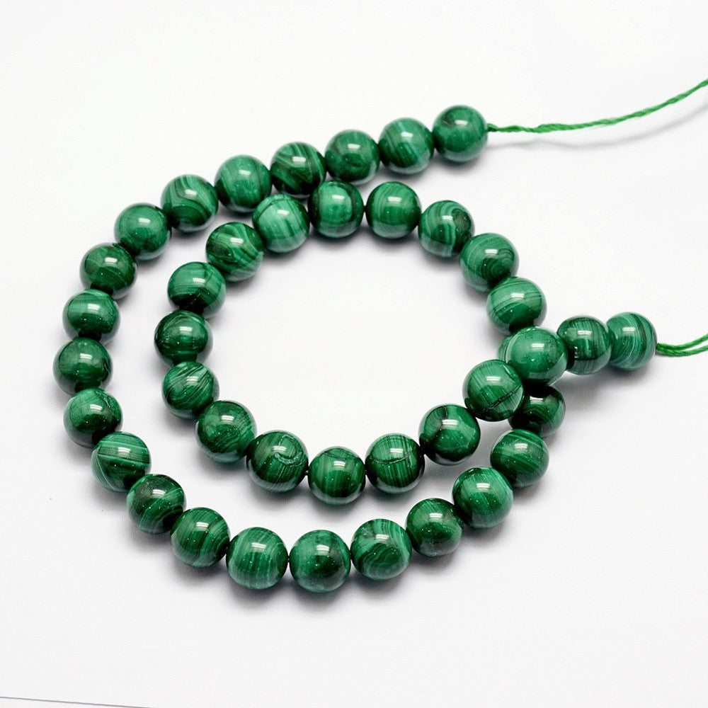 Natural round malachite beads 3A quality - 4 mm 6 mm 8 mm